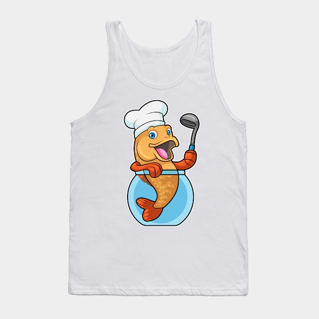 Fish in Glass as Cook with Soup spoon Tank Top by Markus Schnabel